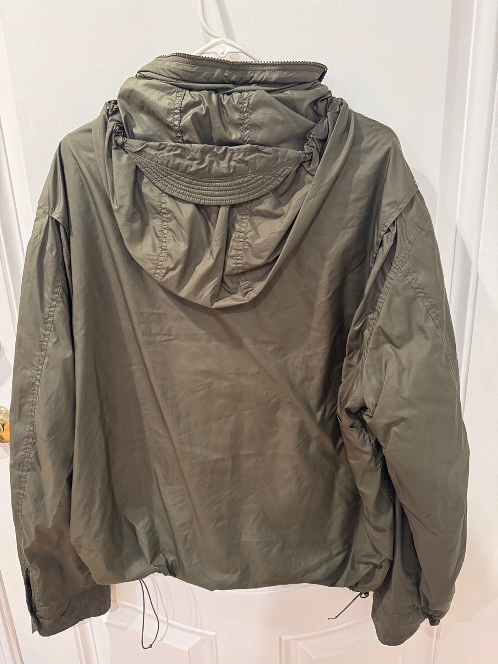 Polo Ralph Lauren Hooded Jacket XXL Olive Green Full Zip Windbreaker Coat Mens - Picture 5 of 8